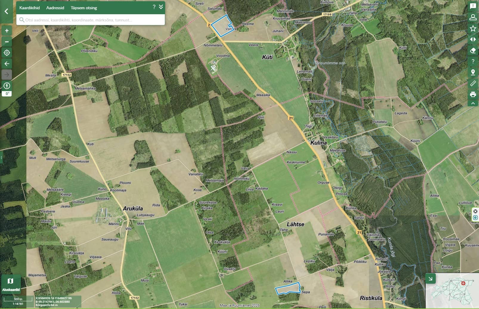 Kaks põllumaad Vinni vallas aktiivses põllumajanduspiirkonnas